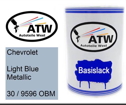 Chevrolet, Light Blue Metallic, 30 / 9596 OBM: 500ml Lackdose, von ATW Autoteile West.